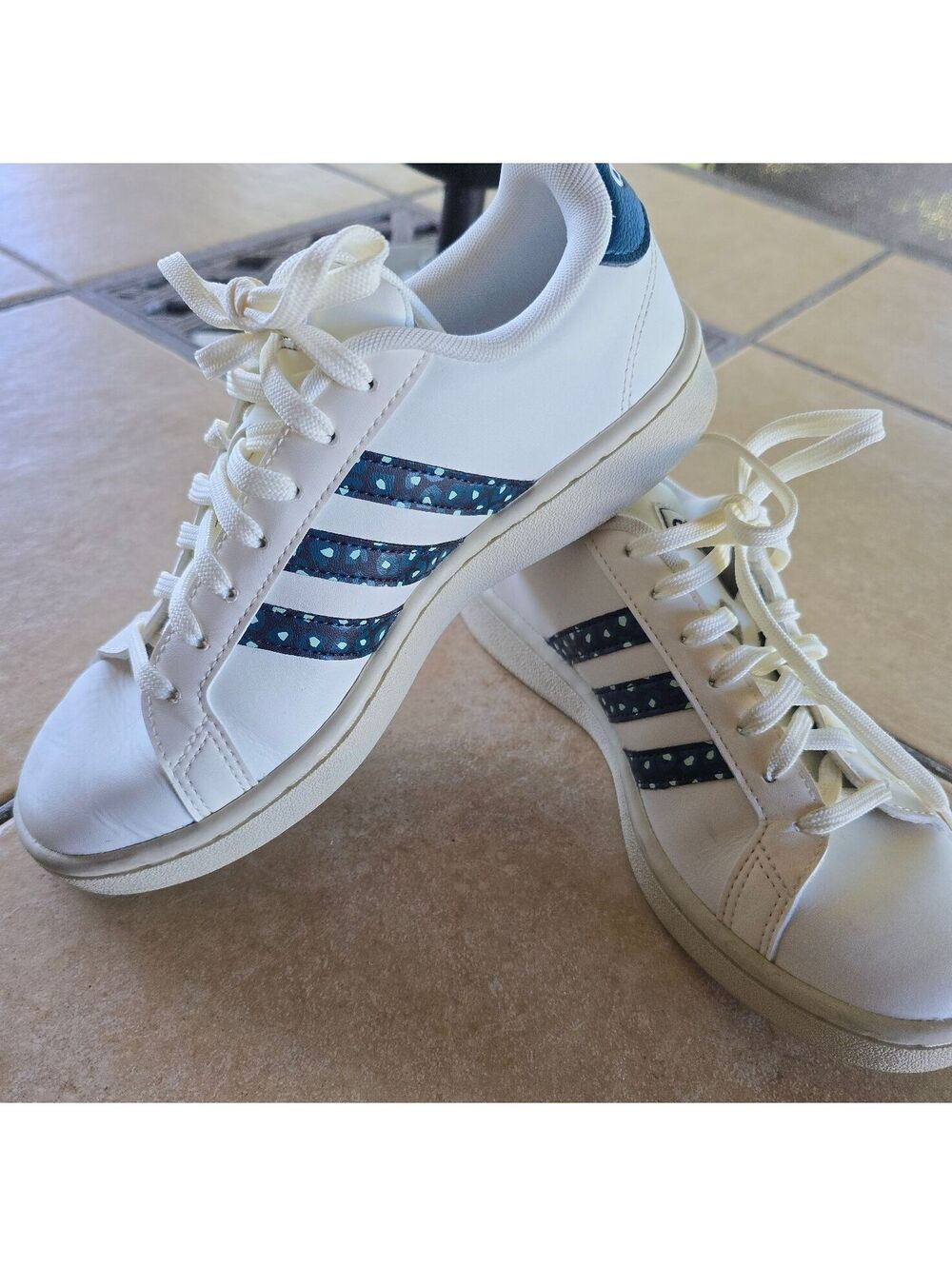 Adidas x FARM Rio Grand Court White Leopard Sneakers Womens 6